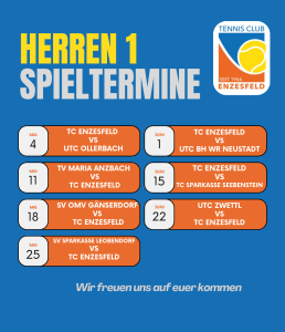Start in die Meisterschaftssaison 2025 – Alle Spieltermine des TC Enzesfeld